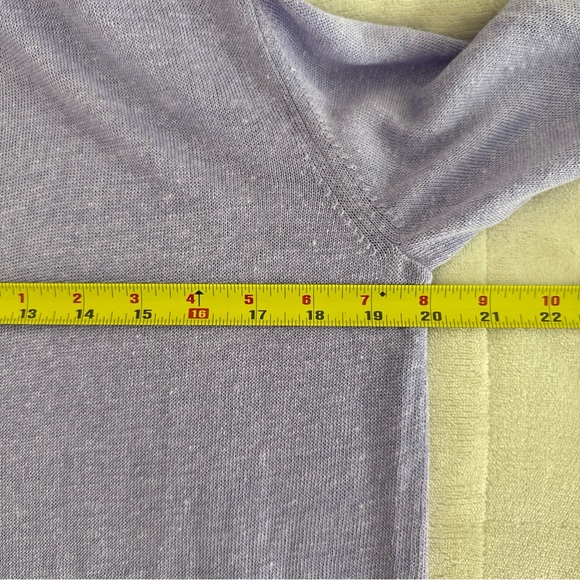 Ann Taylor Linen Blend Open Cardigan Lavender Long Sleeve Size Medium Casual - Picture 6 of 7